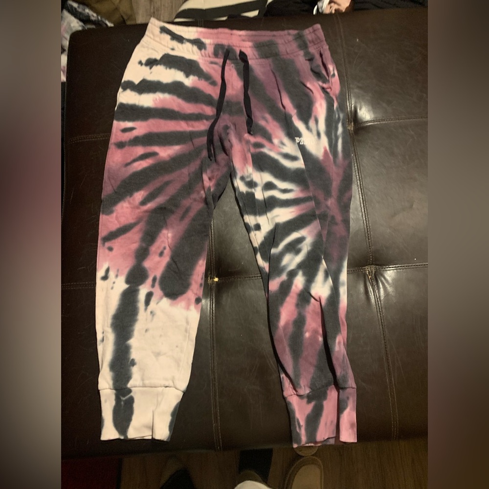 Tie dye joggers from pink